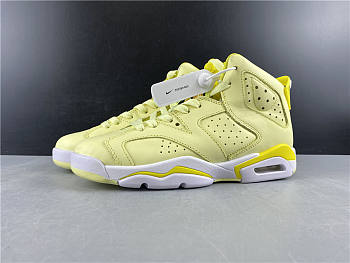 Air Jordan6 Joe AJ6 Lemon Yellow White Floral Light Yellow Embroidery