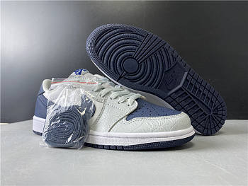 Nike Air Jordan 1 Low Joe 1 low top white gray dark blue crocodile pattern 