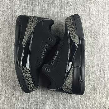 AJ3 Air Jordan3 black cat original matte leather