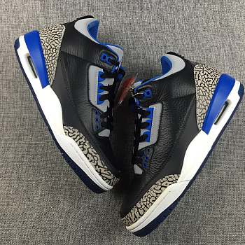 Air Jordan 3 Black Blue sole Sapphire 136064-007