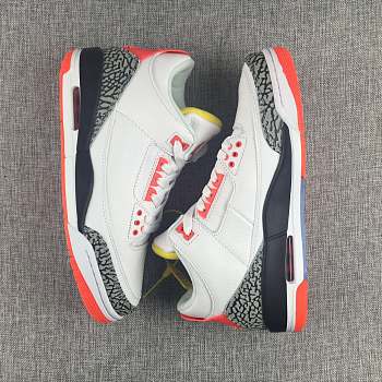 AJ3 Miami White Black Red Original Head Leather 