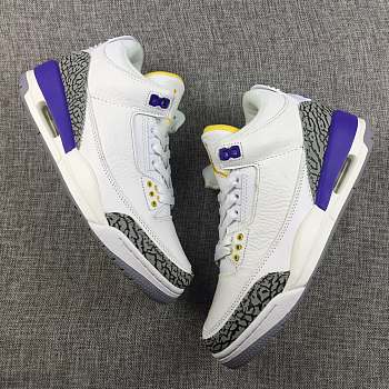 AJ3 white purple NIKE LOGO original 