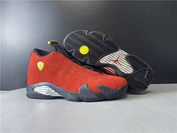 Air Jordan 14 red suede upper Ferrari color scheme 