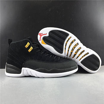 Air Jordan 12 Reverse Taxi black and white gold 130690-017