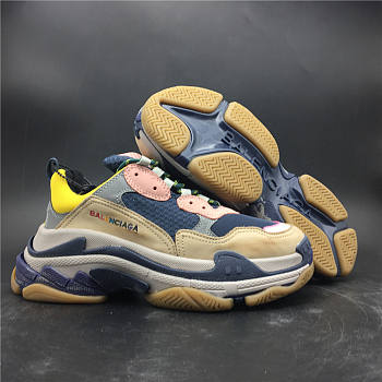 Balenciaga Triple S Distressed Yellow Gray 
