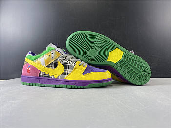 Nike SB Dunk Low Purple Yellow Green Grid 318403-137