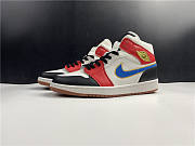 jordan 1 mid sail red black blue