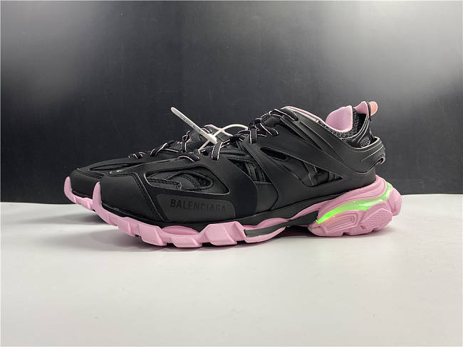 balenciaga track black and pink