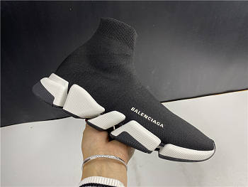 Balenciaga Speed 2.0 Sneaker in black and white shiny knit