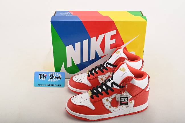 Nike Dunk High Pro SB Supreme Red Stars 307385-161 - AMOFOOT