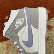 Air Jordan 1 Mid White Gray Blue BQ6472 105 - 4