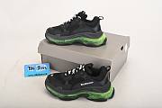 Balenciaga Triple S Black Leather Clear Green Sole - 3