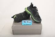 Balenciaga Triple S Black Leather Clear Green Sole - 4