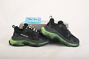 Balenciaga Triple S Black Leather Clear Green Sole - 5
