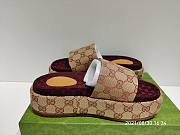 Gucci GG Supreme Platform Sandal Dark Red (Women's) 573018KQW008366 - 2