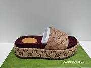 Gucci GG Supreme Platform Sandal Dark Red (Women's) 573018KQW008366 - 4