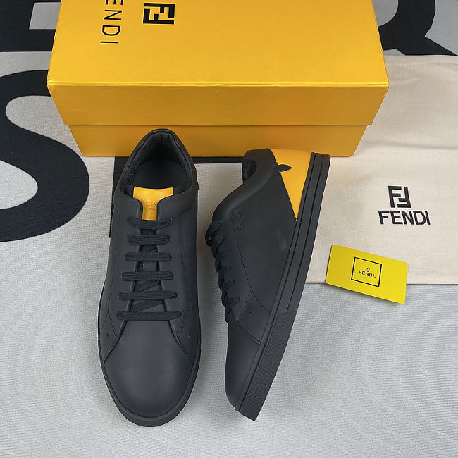 Fendi leather low-tops Black Yellow - 1
