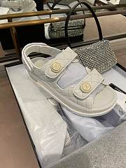 Chanel Lady Sandal Logo Gold White  - 3