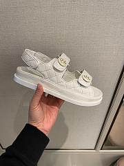 Chanel Lady Sandal Logo Gold White  - 2