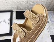 Chanel Lady Sandal Logo Gold Biege - 5