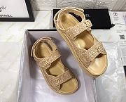 Chanel Lady Sandal Logo Gold Biege - 4