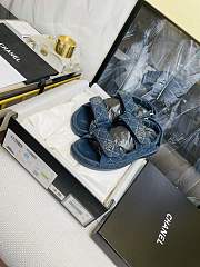 Chanel Lady Sandal Logo Gold Blue - 2