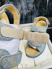 Chanel Lady Sandal Logo Gold Light Blue - 5