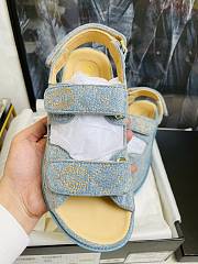 Chanel Lady Sandal Logo Gold Light Blue - 2
