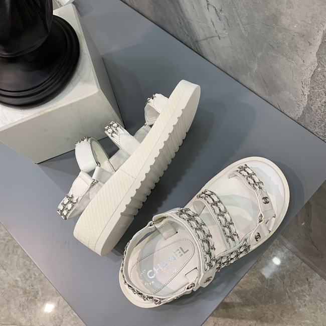 Chanel Lady Sandal Chain White - 1