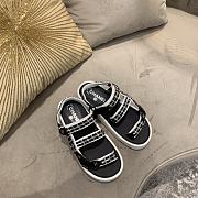 Chanel Lady Sandal Chain Black White - 6