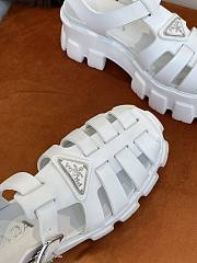 PRADA Foam Triangle Logo Sandals White - 5