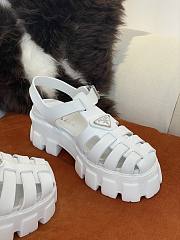 PRADA Foam Triangle Logo Sandals White - 4