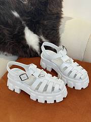 PRADA Foam Triangle Logo Sandals White - 2