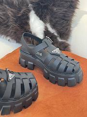 PRADA Foam Triangle Logo Sandals Blue - 2