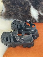 PRADA Foam Triangle Logo Sandals Blue - 3