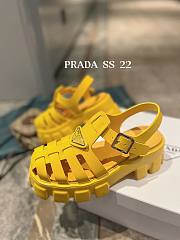 PRADA Foam Triangle Logo Sandals Yellow - 1