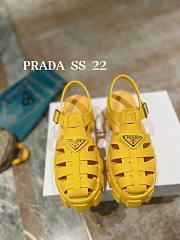 PRADA Foam Triangle Logo Sandals Yellow - 3