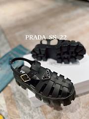 PRADA Foam Triangle Logo Sandals Black - 1