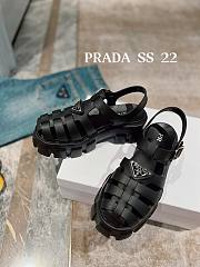 PRADA Foam Triangle Logo Sandals Black - 4