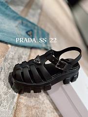 PRADA Foam Triangle Logo Sandals Black - 3