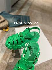 PRADA Foam Triangle Logo Sandals Green - 3