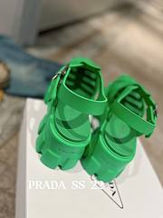 PRADA Foam Triangle Logo Sandals Green - 2