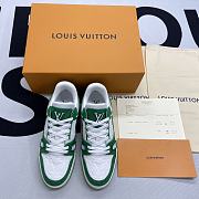 Louis Vuitton Trainer Green Monogram Denim White - 4