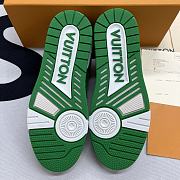 Louis Vuitton Trainer Green Monogram Denim White - 3