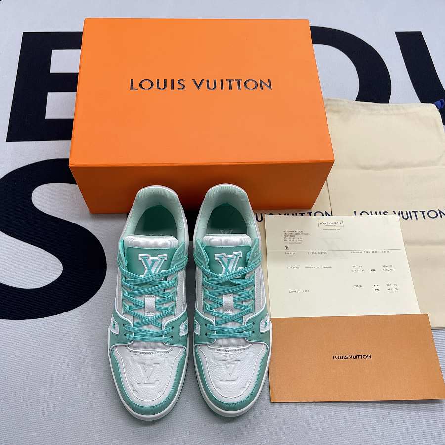 Louis Vuitton LV Trainer 'Green/White' - 1A8KBS