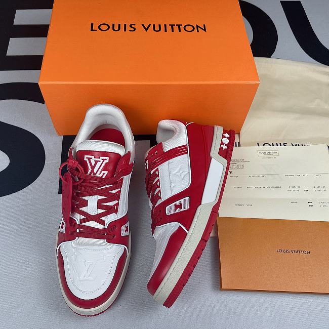 Louis Vuitton LV Trainer Red White  - 1