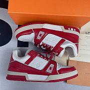Louis Vuitton LV Trainer Red White  - 4