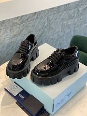 Prada Monolith Laces Brushed Loafers Black - 1