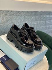Prada Monolith Laces Brushed Loafers Black - 6