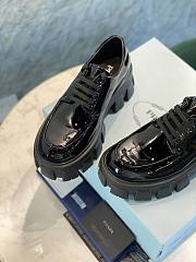 Prada Monolith Laces Brushed Loafers Black - 4